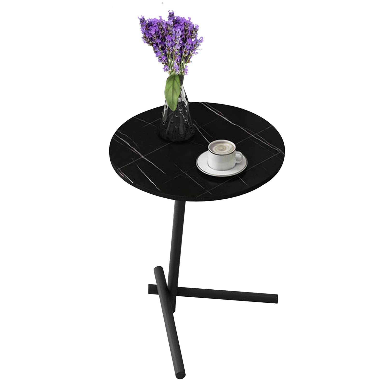 Table basse ronde noire style italien chic pour petit salon et chambre