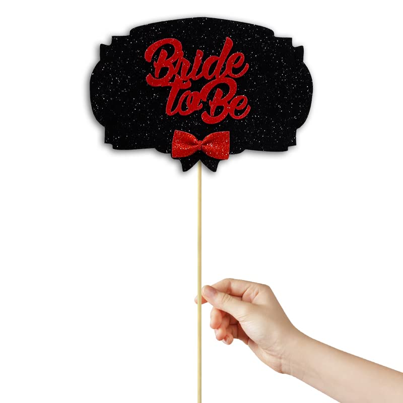 SüSLe Bebek ve Parti Bride To Be Konuşma Balonu Çubuğu - Siyah & Kırmızı