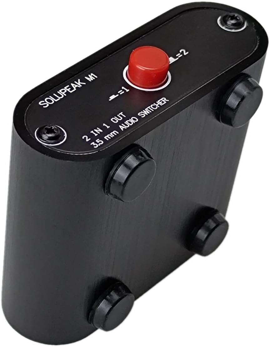 M1 2 in 1 Out 3.5mm Stereo Audio Switch aux switcher Speaker selector Splitter Box : Electronics