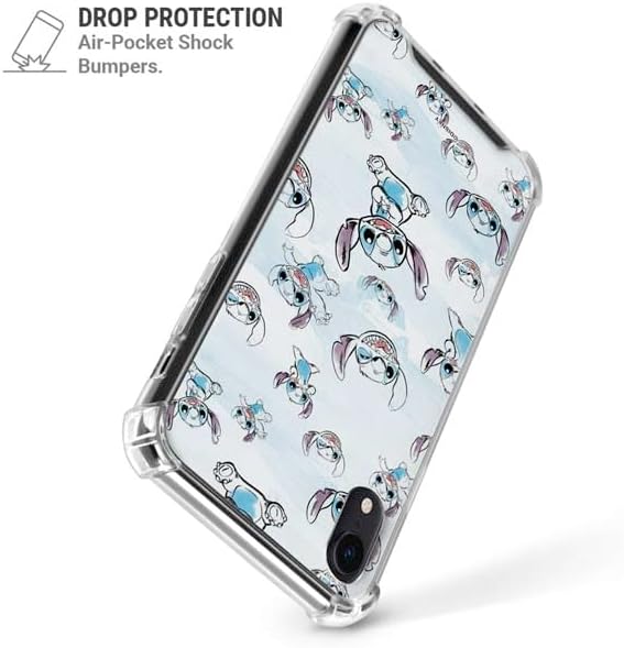 Skinit Clear Phone Case Compatible with iPhone XR - Officially Licensed Disney Lilo and Stitch Pattern Design