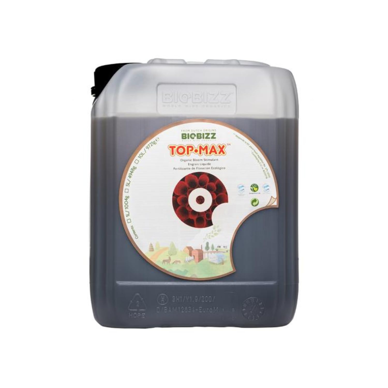 GROWMANIA Fertilizante Top Max de BioBizz 20 L | Abono Estimulador de Crecimiento de Plantas y Cultivos | Sustrato Acelerador Floración
