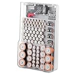 Battery Storage Case with Battery Tester, Battery Organiser & Batteries Box, Large Capacity for Batteries AAA, AA, C, D, 9V (Not Included)