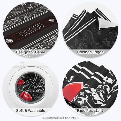 image for Cheerland Poker Mat Casino Tablecloth Playing Cards Decorations Playma