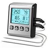 WGIDSKKI Digitales Doppelsonden Fleischthermometer, Bratenthermometer Küchenthermometer Ofenthermometer mit 8 Voreingestellte Temperaturen für Wohnmobil Küche, BBQ