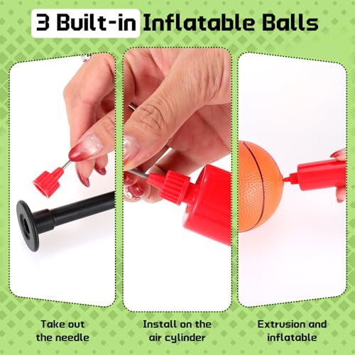 image for UMMNPR Trampoline Accessories Kit, Basketball Hoop with 3 Mini Basketb