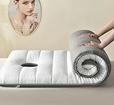 Matelas de lit de massage avec ouverture pour le visage et sangles élastiques, Pliable Portable matelas de beauté en﻿ mousse à mémoire de forme, pour institut de beauté SPA/White 6cm/R 70x185cm