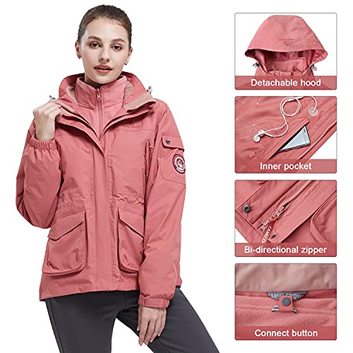 Camel Crown Womens Waterproof Ski Jacket 3-In-1 Windbreaker Winter Coat Fleece Inner For Rain Snow Outdoor Hiking #TOP3