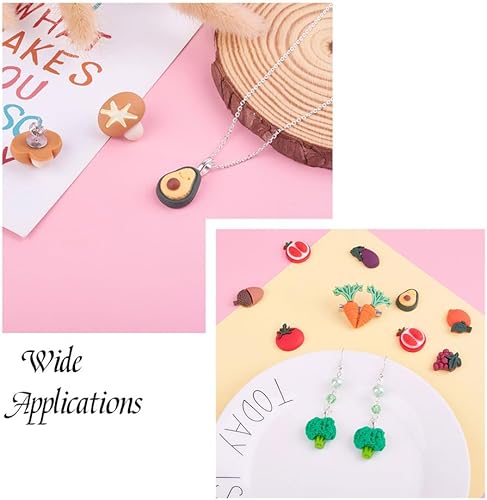 Miniatura 2 de Mega Pet 80 cabujones de resina de frutas y verduras de forma variada, lindos cabujones de resina de imitación para alimentos, rebanadas de dijes