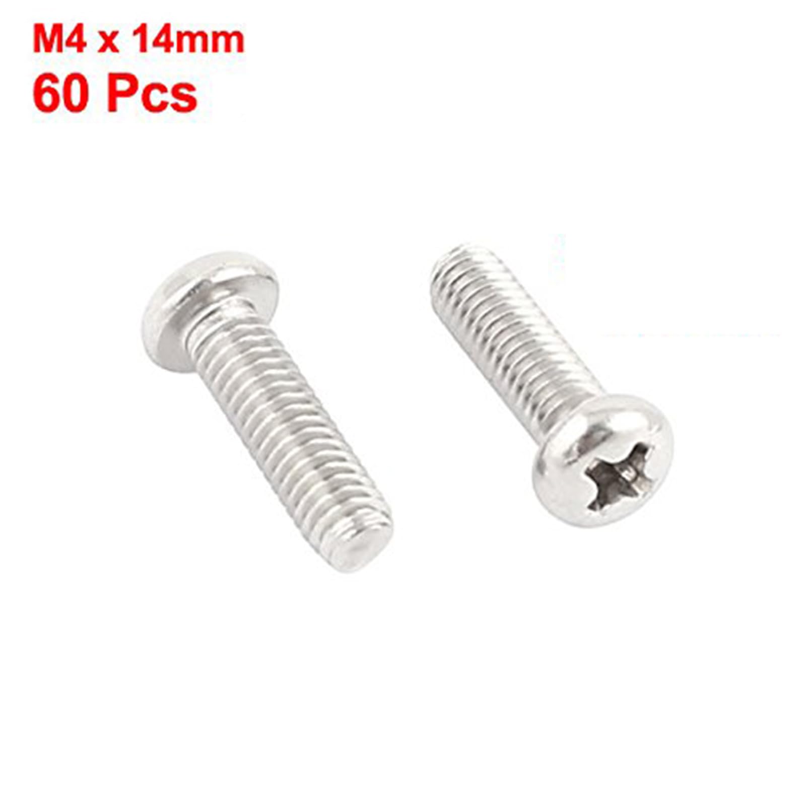 MACHSWON M4x14mm Round Head Cross Screw 304 Stainless Steel Cross head Phillips Pan Head Machine Screws Bolt 60pcs - Image 3