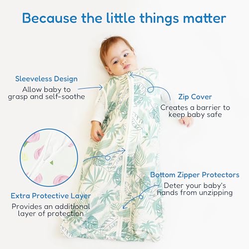 Image of TotAha Sleep Sack 12-15-18-24 Months 3-Pack,Stretchy,Buttery Soft Sleeping Bag,Light Baby Wearable Blanket with 2-Way Safe Zippers for Boys and Girls, 0.5 TOG