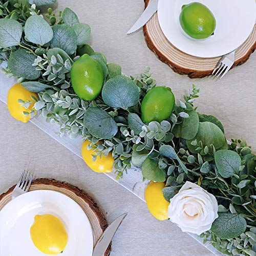 Winlyn 28 Pcs Artificial Lemons And Limes, Fake Fruit Lemons Artificial Lifelike Simulation Lemon For Home House Kitchen Party Decoration #TOP4