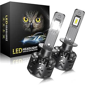 Ampoule H1 LED 60W 14000LM 6000K Lampes Phares Projecteur pour Voiture et Moto 300% de Luminosité Anti Erreur Blanc Xénon étanche Kit De Conversion Ampoule,Lot de 2