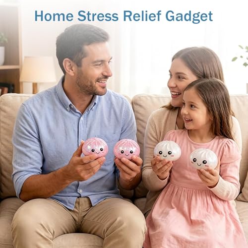 Image of Dumpling Squishies, Dumpling Mystery Box, Colorful Dumplings Stress Balls Fidget Sensory Toy, Stocking Stuffers with Food Steamer Stretchy Desk Toys (Flash White)