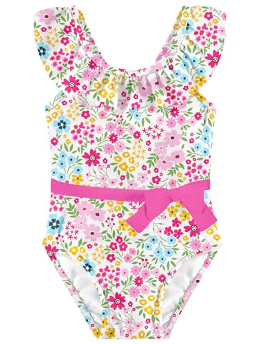 Image of Girls One Piece Swimsuits Toddler Cute Ruffle Bathing Suits Quick Dry Beach Swimwear Size 2-7 Years