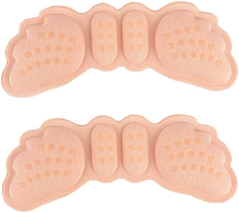 8パックアンチスリップヒールグリップライナーインサートルーズシューズ用自己接着靴パッドフットケアプロテクター-ピンク