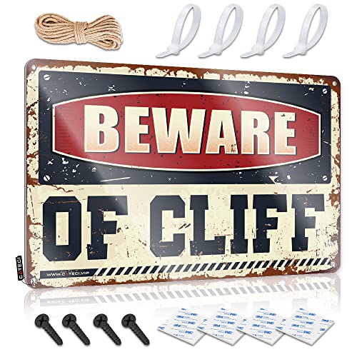 Abipuir ���B���e�[�W �o�[ ���� Beware of Cliff �u���L�Ŕ� BBQ �Ŕ� ���O �v�[�� �]�[�� �u���L�Ŕ� (�T�C�Y:30X40CM)