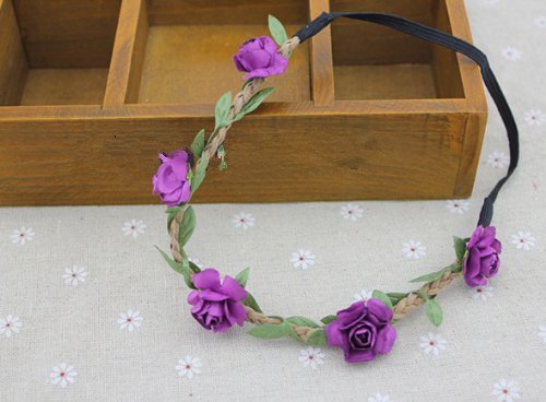 Ibeauty(TM) Lovely Paper Five Rose Elastic Headpieces Hair Bands Turban For Lady Girls(Random Color)