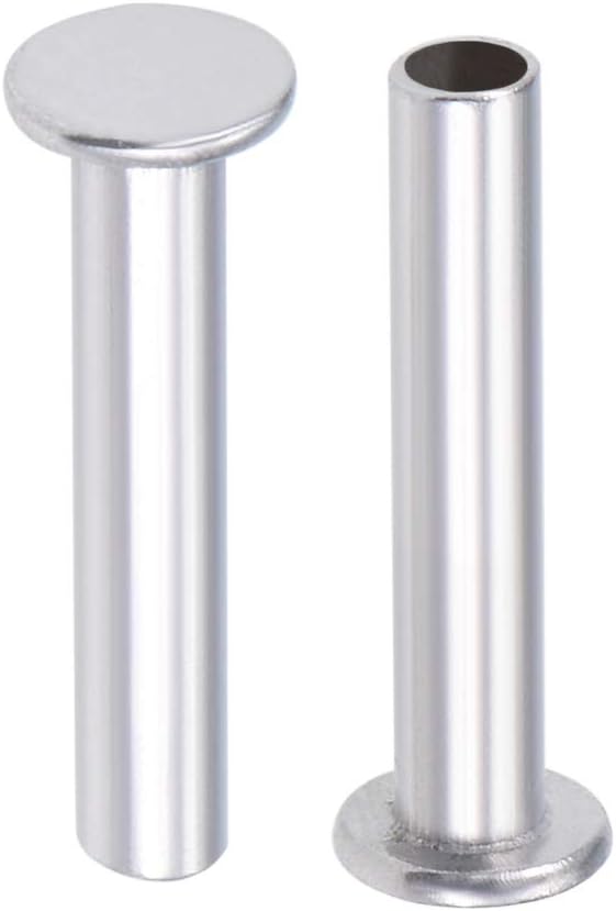 Amazon.com: uxcell 100 Pcs 3mm x 16mm Aluminum Flat Head Semi-Tubular ...