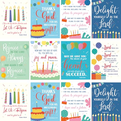 WorldBazaar Religious Birthday Cards Bulk 24 Pack Scripture Bible Verse