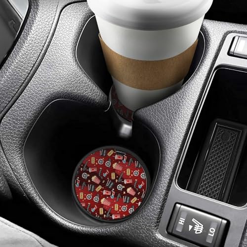 Portavasos de madera para auto 2 unidades 6.5 cm diámetro miniatura 6