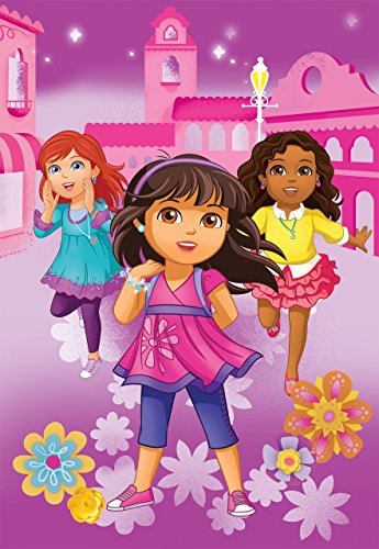 Nick Jr Dora and Friends City Girls Micro Raschel Blanket, 62 by 90-Inch