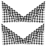 BESTYASH Servilletas de Tela de Algodón 45 Cm Flecos en Cuadros Blanco y Negro, Lavables y Reutilizables, Juego de 4 Piezas para Bodas, Cenas Navideñas y Decoración de Mesa Elegante