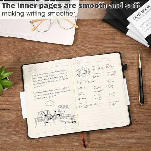 Carnets de notes lignés A5 VZZNN en cuir synthétique, lot de 10 classiques pour le travail - 3