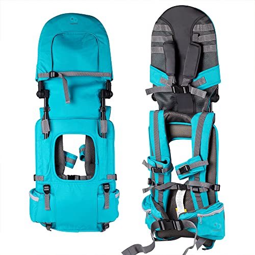 Baby Shoulder Carrier, 360°Adjustable Safe Backrest Baby Hiking Backpack Carrier For Child And Toddler Ergonomic Seat With Ankle Straps Suitable For Kids 1-5 Years Old, Holds Up To 55 Pound(Lake Blue) #TOP5