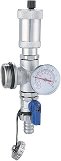 Entlüftungsventil und Ablasshahn mit Thermometer für Heizkreisverteiler Heizkörper-Entlüfter für Verteiler Blau