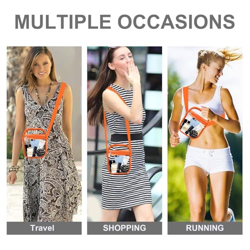 Image of Fibrdoo Clear Crossbody Purse Bag, Clear Bag Stadium Approved with Front Pocket for Concerts Sports Festivals