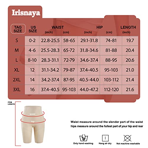 Irisnaya Women Body Shaper Short Tummy Control Shapewear Panties High Waist Butt Lifter Hip Enhancer Seamless Thigh Slimmer (Small, Beige-Mid Thigh) #TOP6