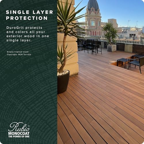 Saturateur bois d'extérieur Rubio Monocoat DuroGrit, Teinture & Scellant - Charred Black | 1 couche, protection UV pour terrasses, clôtures & meubles | Échantillon 0,5L – vue 3