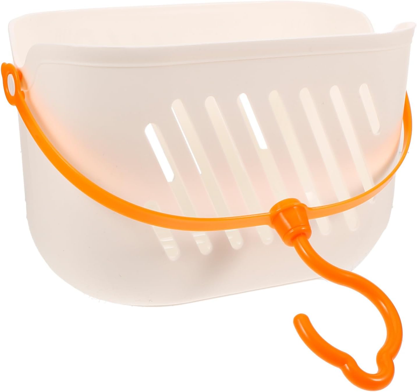SEWACC Plastic Hanging Shower Basket, 8.26 x 5.51 x 5.11 Inch, Portable Kitchen Organizer with Hook, Storage Basket for Garlic, Ginger, and Small Items