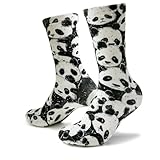 Kittaizy 3D Panda Crew Socks for Men & Women - 360° Wrap Print, Moisture-Wicking Novelty Socks Gifts