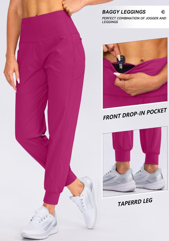 Viodia Women's Joggers with Pockets High Waisted Athletic Workout Yoga Jogger Pants for Women Tapered Sweatpants - Image 5