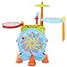 Dimple Electric Big Toy Drum Set for Kids with Movable Working Microphone to Sing and a Chair - Tons of Various Functions and Activity, Bass Drum and Pedal with Drum Sticks (Adjustable Volume)