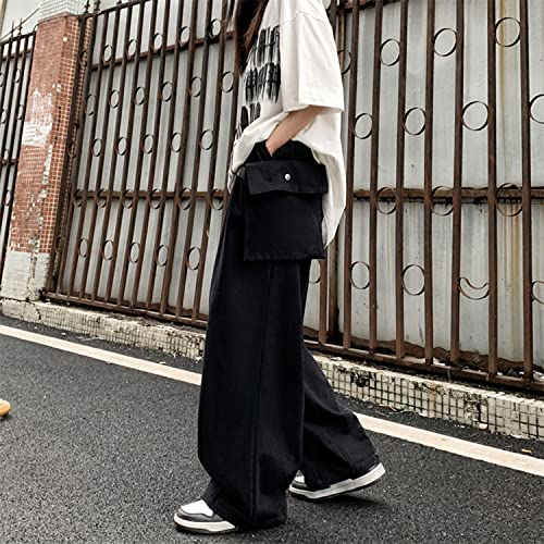 Goth Baggy Cargo Pants Outdoor Y2K Causal Trousers BDU Hippie Loose Wide-Leg Patchwork Pants with Large Pockets3