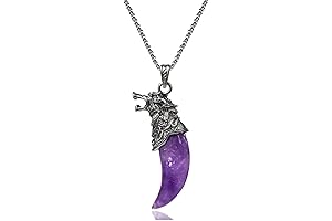 Amethyst Necklace Gift for Wolf Lovers