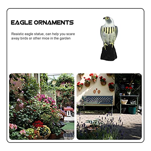 Yardwe Bald Eagle Garden Statue Fake Hawk Decoy Statue Garden Protectors Eagle Figurine Outdoor Falcon Sculpture For Office Patio Yard Garden #TOP3