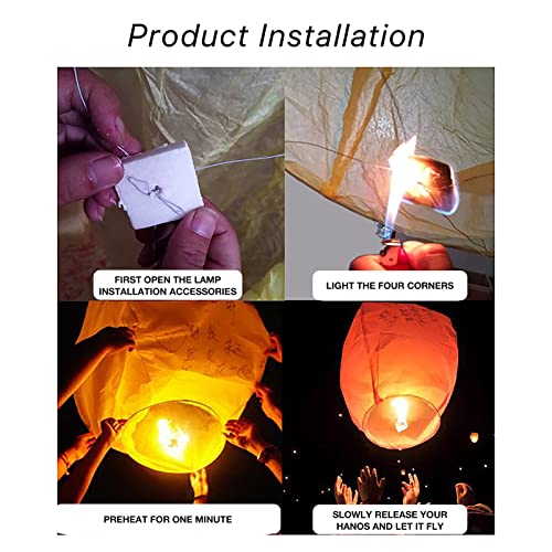 30 Pack Chinese Lantern To Release In Sky Paper Memorial Lunar Floating Decorations Biodegradable Flying For Funeral Service，Celebration Of Life (Multicolored) #TOP5