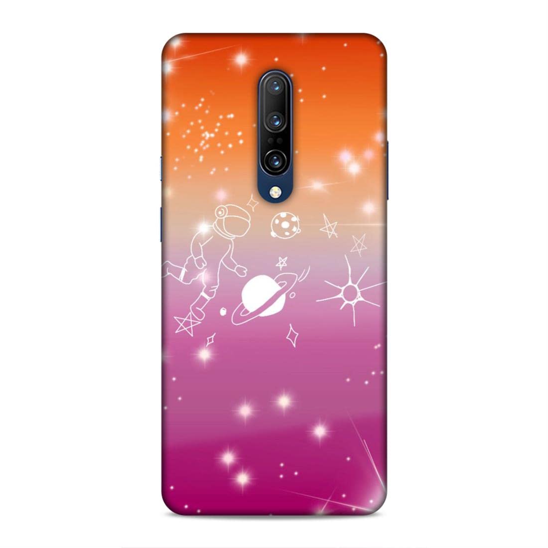 LETAPS® Printed Mobile Back Hard Case Cover for OnePlus 7 Pro | Astronaut, Univers, Planets, Glitters-5372
