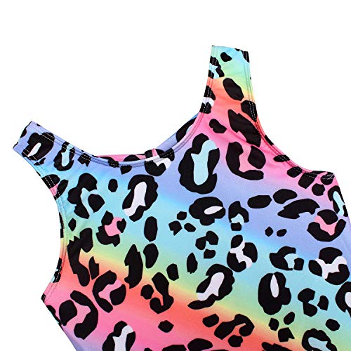 image for JESKIDS Girls Gymnastics Leotards Leopard Printed with Shorts Dance Ba