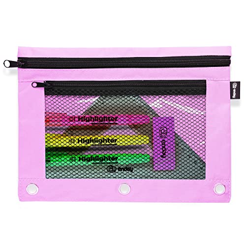 Image of Enday Purple Pencil Pouch For 3 Ring Binder, Zippered Binder Pencil Pouches, 3 Ring Pencil Pouch for Binder, Pencil Case for Binder, Large Pencil Bags for School, Home, and Office