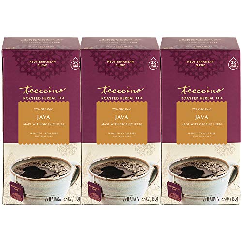 Teeccino Java Herbal Tea - Rich & Roasted Herbal Tea That’s Caffeine Free & Prebiotic For Natural Energy, 25 Tea Bags (Pack Of 3) #TOP23