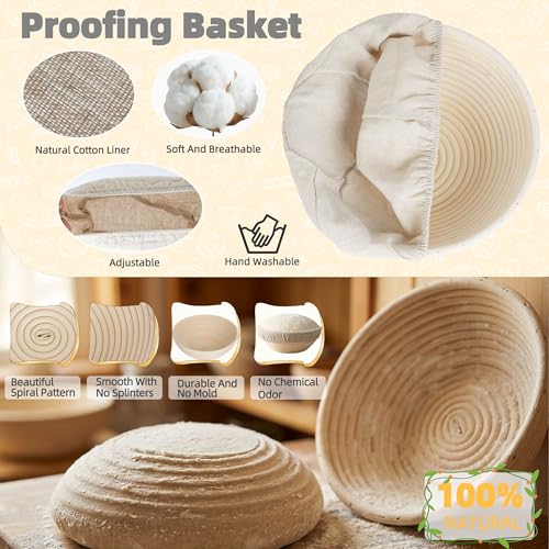 Essential Sourdough Baking Supplies: Complete Sourdough Starter Kit with Proofing Basket & Tools for Enthusiastic Bakers - Image 3