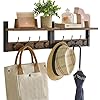 YMYNY Coat Rack Shelf Wall Mounted Coat Hooks Set of 2 Entryway Coat Hanger with 8 Hooks 315 Wall Floating Shelf with Hat Rack for Kitchen Bedroom Bathroom Rustic Brown UHWS001H 2