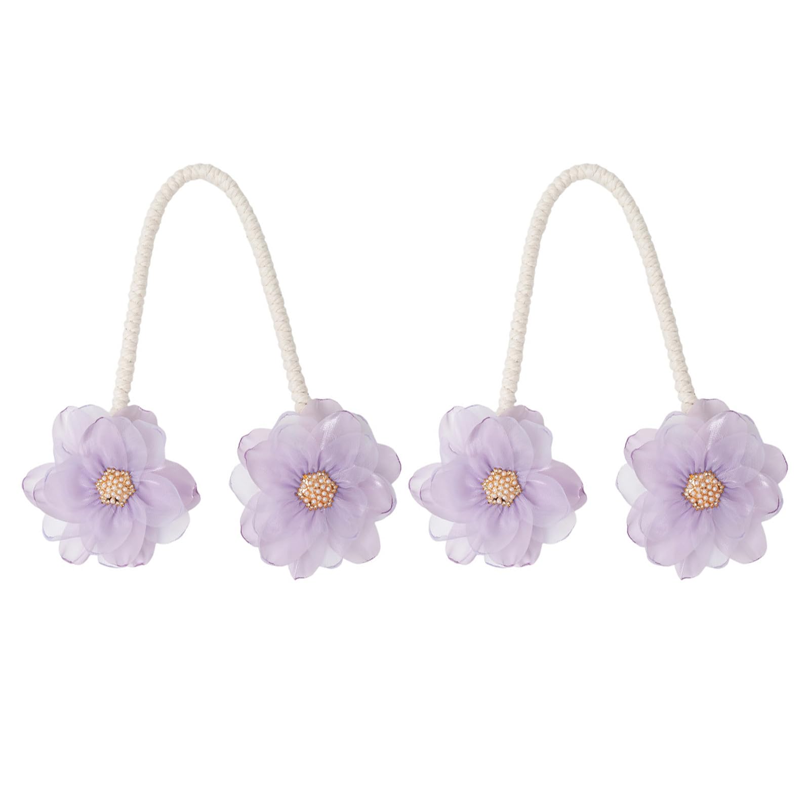 Of 2 Artistic Artificial Flower Curtain Buckles Adjustable Tieback for Home Decors Window Drapery Floral Holdback Tie Window Curtain Tiebacks Holdbacks