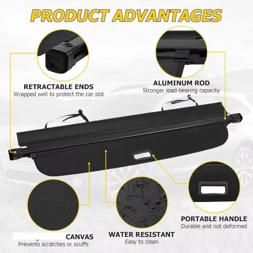 Cubierta de carga retráctil para Subaru Outback 2010-2014 maletero 4