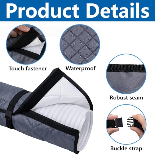 Image of Tlswshsy Quilting Air Conditioner Hose Cover, AC Insulated Hose Cover Wrap with 4 Adjustable Buckle Straps, Portable Air Conditioner Hoses Sleeve for 5''-5.9 inch Diameter Exhaust Duct Vent (Grey)