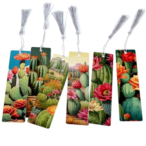 Marque-pages cactus lot de 6 pour enfants et passionnés de lecture